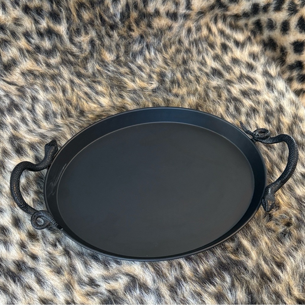 Gothic Metal Snake Handle Tray, OS